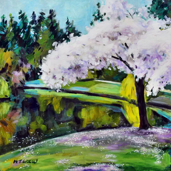 池畔春意-A pond in spring