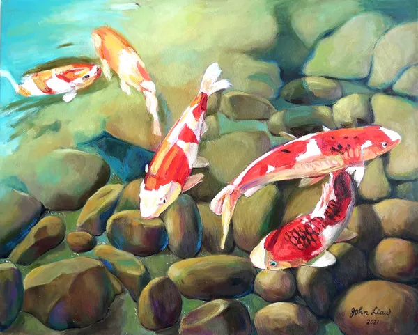 Japanese Koi Fish Pond