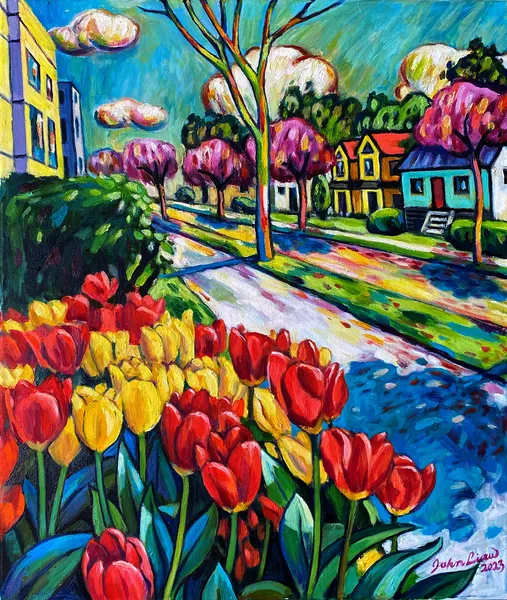 2023 溫哥華的花季 Bloom season in Vancouver 60x50cm Oil on canvas