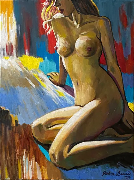 2023 光與裸女 Light and nudity 60x45.5cm Oil on canvas