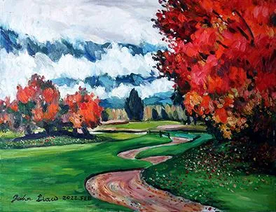 2021 秋景 Autumn scene 40x51cm Oil on canvas
