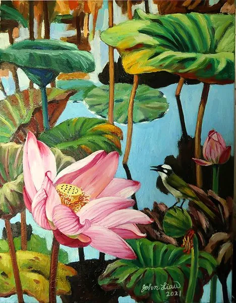 2021 鳥語花香 Of birdsongs and fragrance of flowers 61x46.5cm Oil on canvas